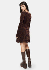 Sienna Devore Cowl Lettuce Hem Mini Dress