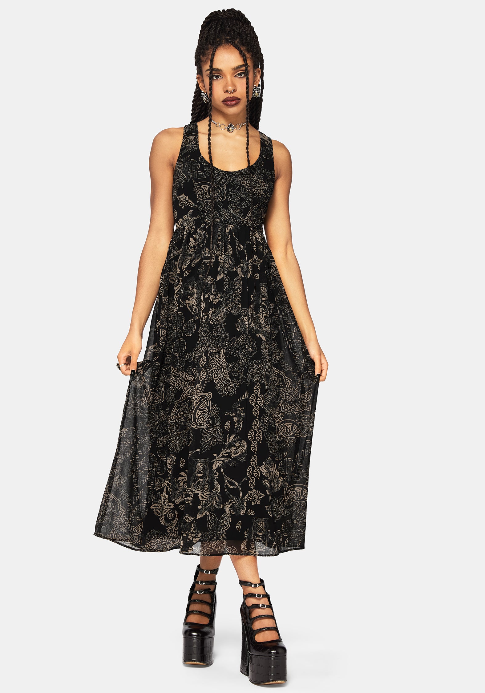 Surge Celtic Print Cami Midaxi Dress