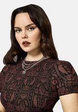 Annabel Inverted Raven Print Shirred Mini Dress