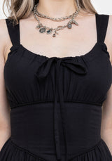 Skye Shirred Back Midaxi Dress - Black