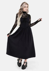 Skye Shirred Back Midaxi Dress - Black