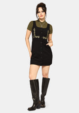 Abundance Embroidered Cord Pinafore Mini Dress
