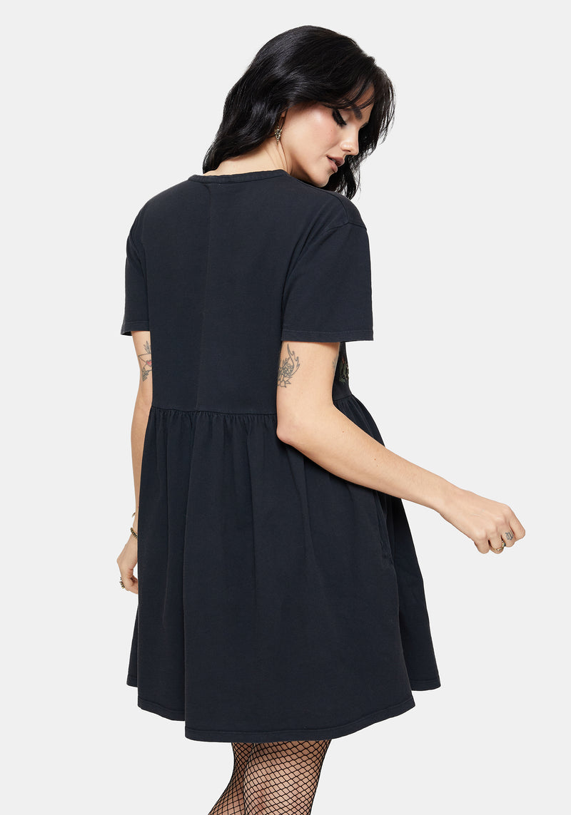 Winter Abundance Embroidered Cotton Mini Skater Dress