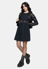 Winter Abundance Embroidered Cotton Mini Skater Dress