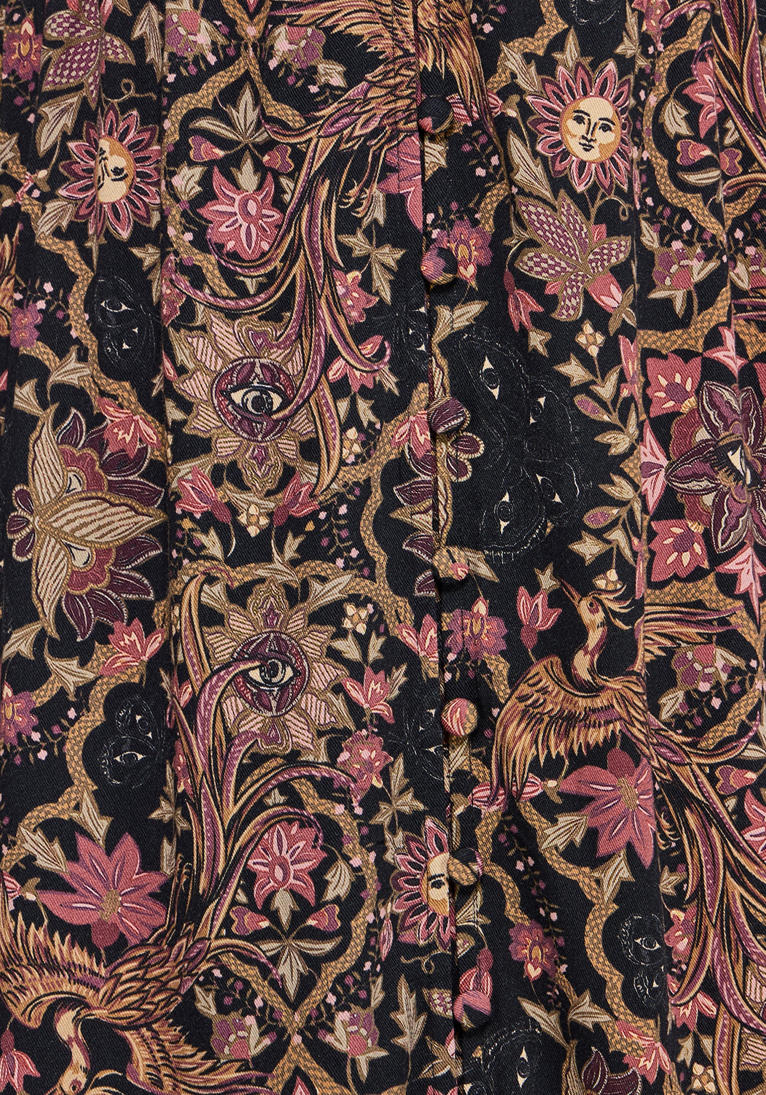 Mythos Print Milkmaid Smock Midaxi Dress