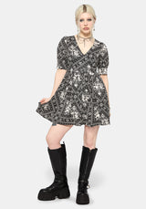 Hexweave Print V Neck Mini Dress UK 6