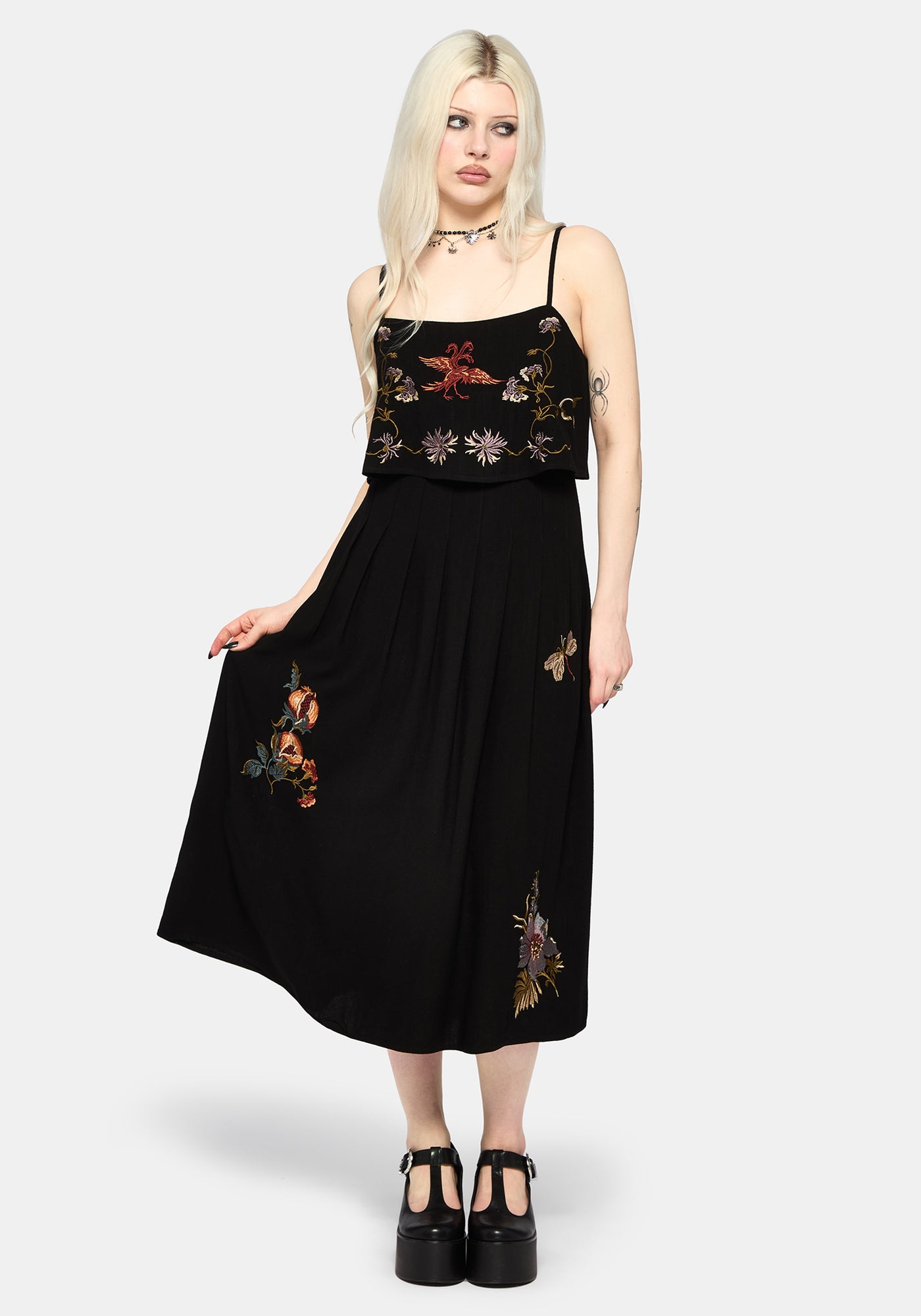 Genevra Embroidered Overlay Midi Dress – Disturbia