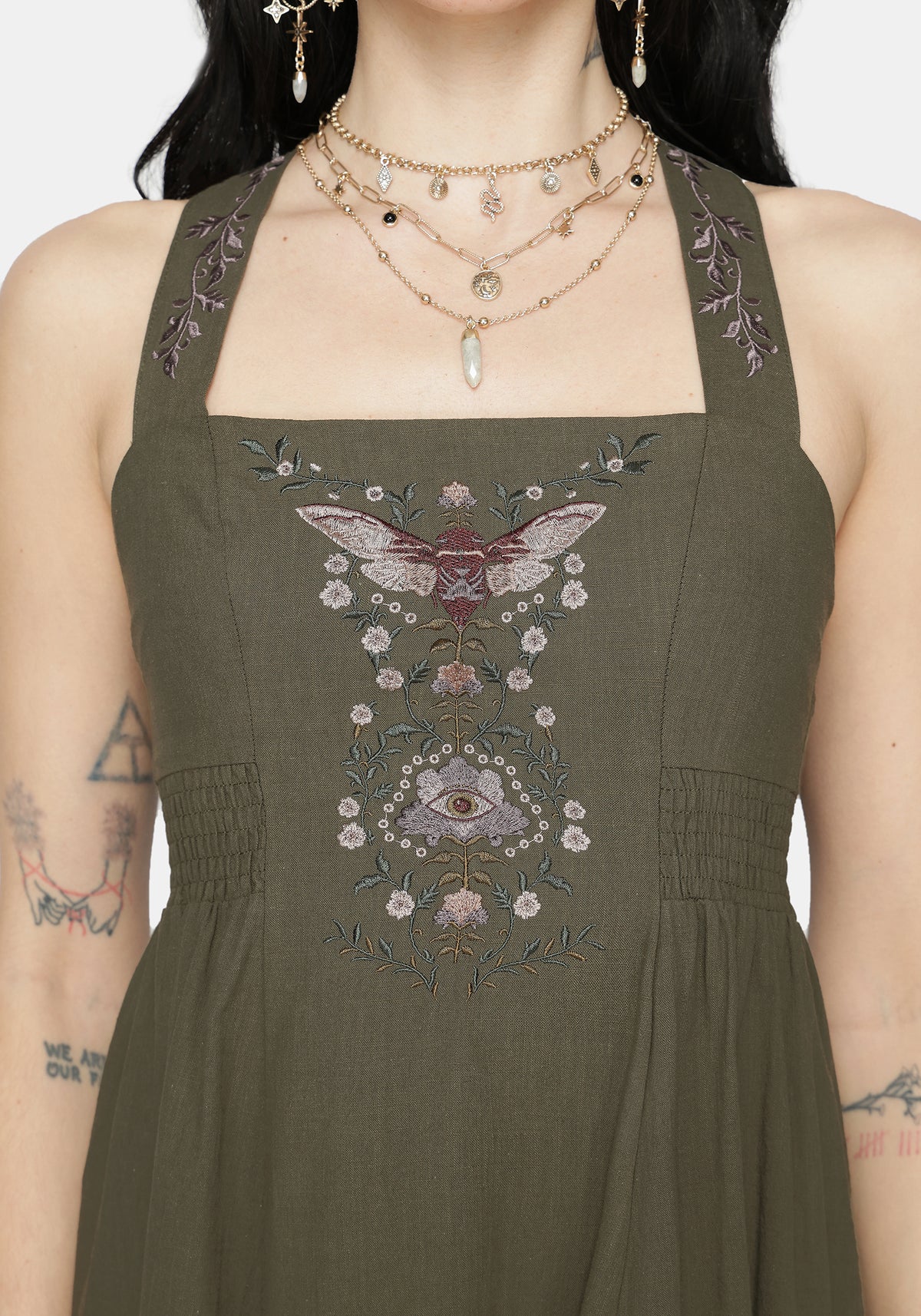 Siora Folklore Embroidered Midi Dress
