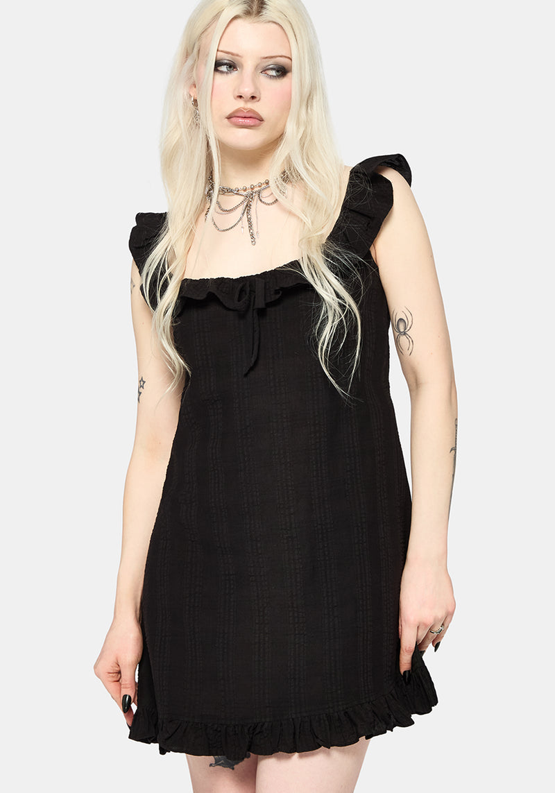 Nephra Frilly Sleeve Trapeze Mini Smock Dress Disturbia Nephra Frilly Sleeve Trapeze Mini Smock Dress Disturbia