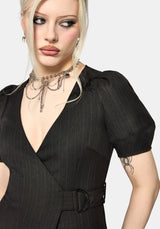 Meliora Wrap Embroidered Mini Dress UK 6