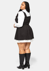 Sabrina Striped Pleated Tie Side Pinafore Dress