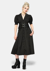 Jenna Stripe Cotton Tie Midi Dress UK 6