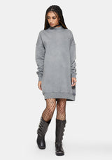 Aelin Sword Applique Sweater Dress - Grey