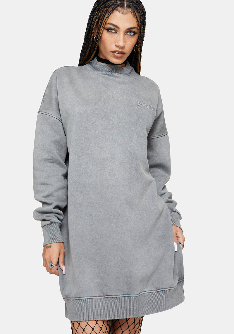 Aelin Sword Applique Sweater Dress - Grey – Disturbia
