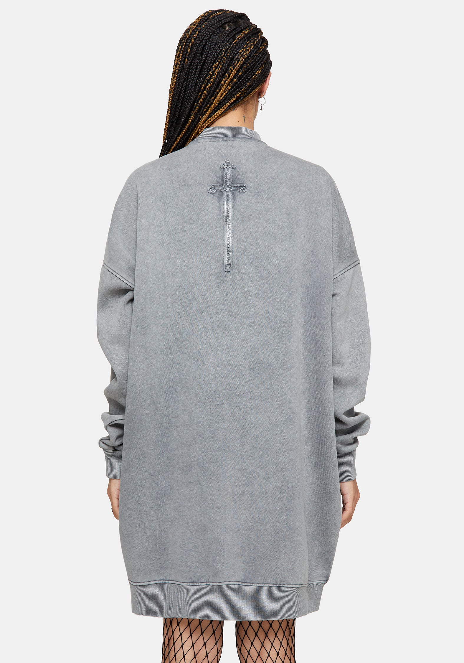 Aelin Sword Applique Sweater Dress - Grey – Disturbia