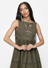 Siora Folklore Embroidered Lace Mini Dress