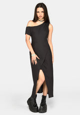 Lila Asymmetric Stripe Midaxi Dress
