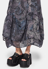 Gaia Celestial Print Chiffon Midaxi Dress