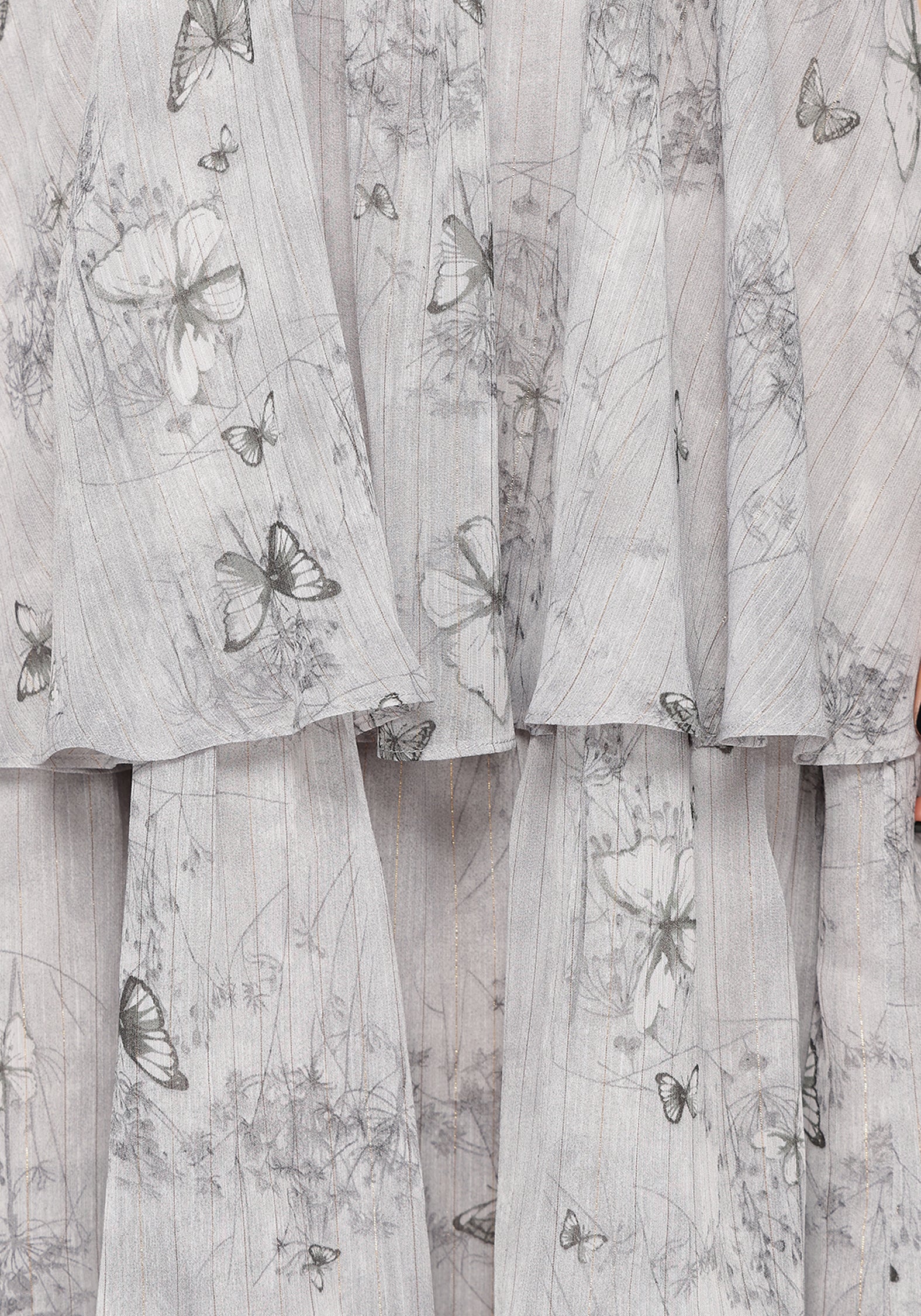 Aureline Butterfly Tiered Midi Dress