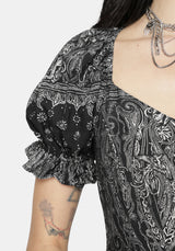 Zelira Paisley Print Midi Dress