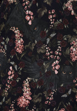 Noctua Midnight Owl Foxglove Printed Tiered Maxi Dress