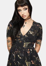 Harpyiai Print Button Up Mini Dress