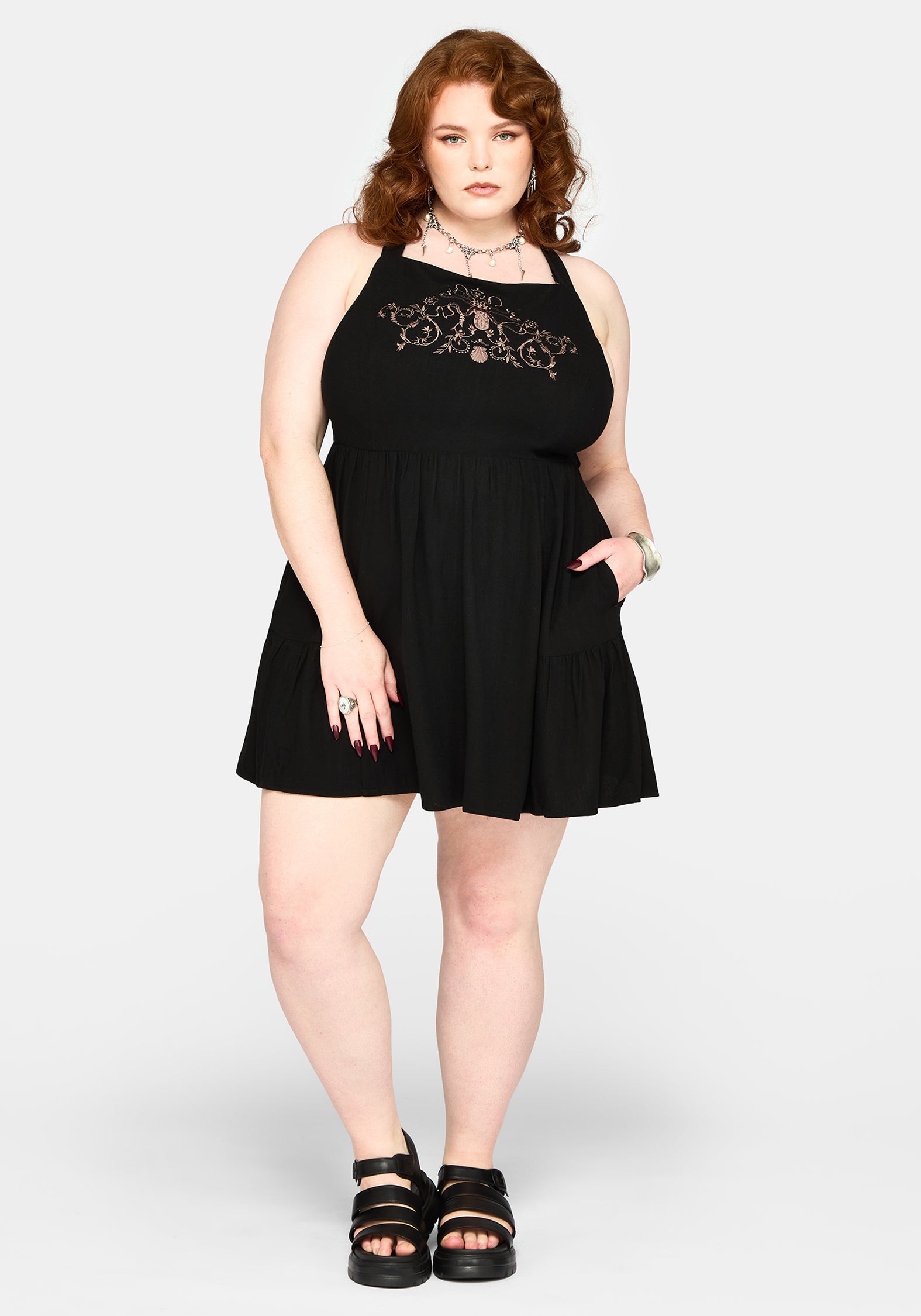 Drakona Embroidered Mini Dress