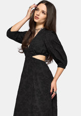 Lila Broderie Cut Out Maxi Dress