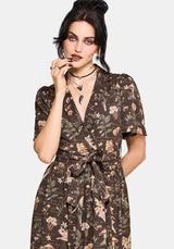 Faela Fairy Tie Waist Wrap Midi Dress UK 6