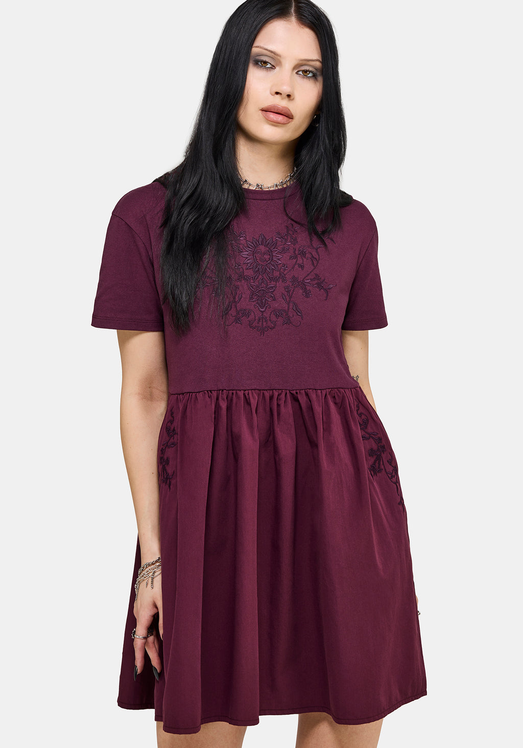 Trixie Embroidered Skater Dress Disturbia Trixie Embroidered Skater Dress Disturbia