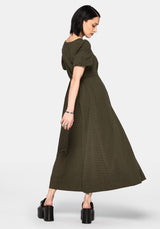 Limos Dobby Check Embroidered Midaxi Dress