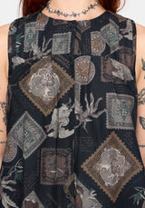 Kleo Relics Cotton Print Pleated Mini Dress