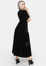 Dionaea Flytrap Embroidered Tiered Midaxi Dress