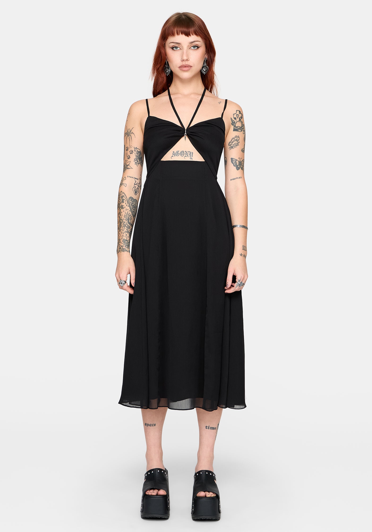 Calla Keyhole Halterneck Midaxi Dress
