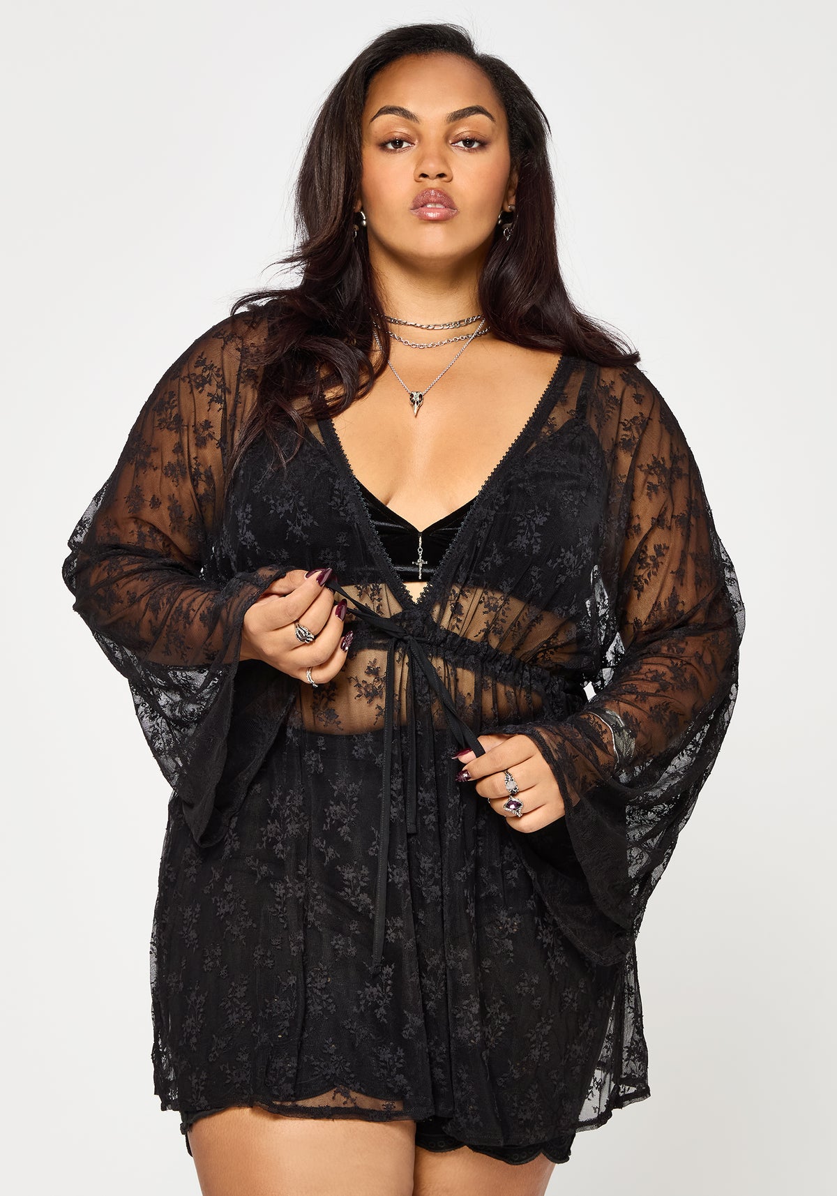 Velmira Lace Mini Beach Dress