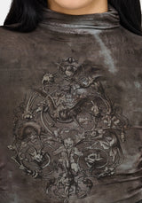 Eros Realm Graphic Mesh Midi Dress