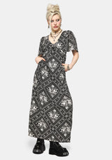 Hexweave Print Floaty Sleeve Maxi Dress