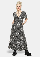 Hexweave Print Floaty Sleeve Maxi Dress