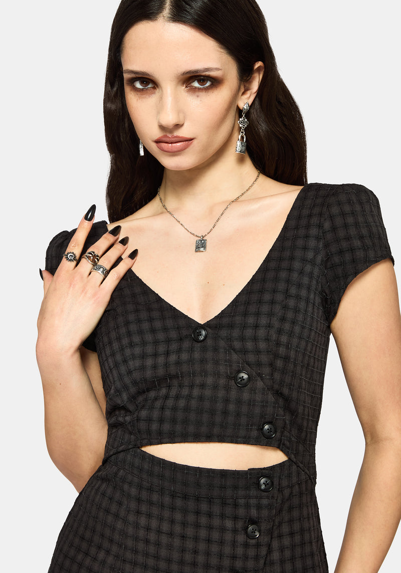 Ziggy Check Cut Out Midaxi Dress – Disturbia
