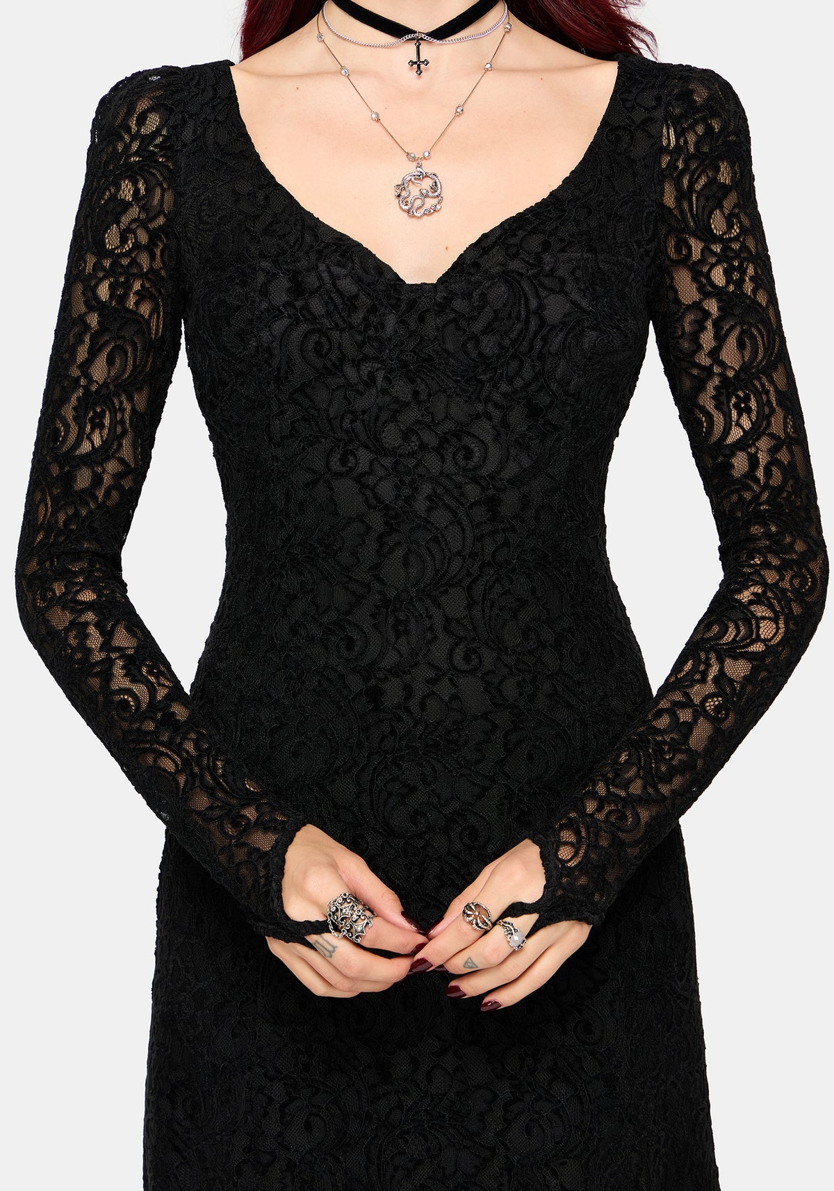 Neve Puff Sleeve Lace Midaxi Dress