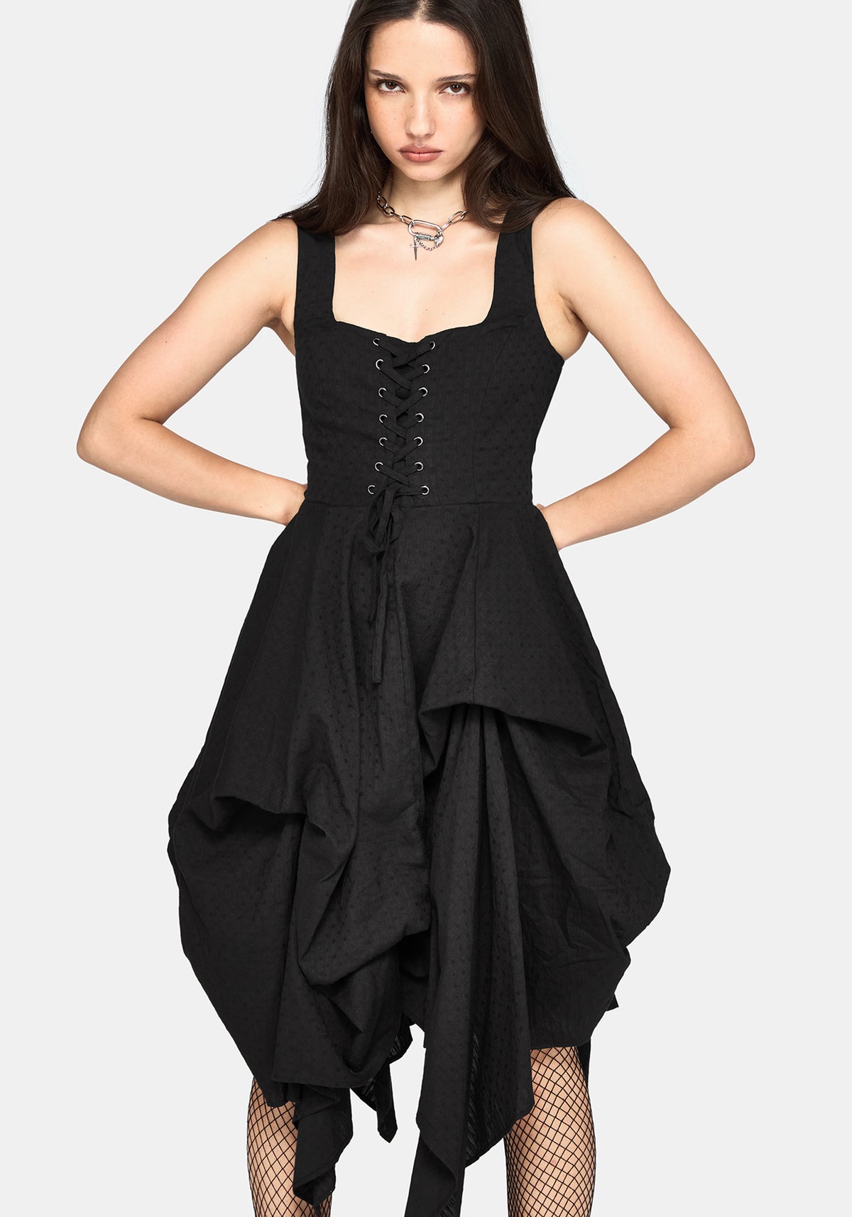Lyx Hitched Skirt Cotton Midi Dress