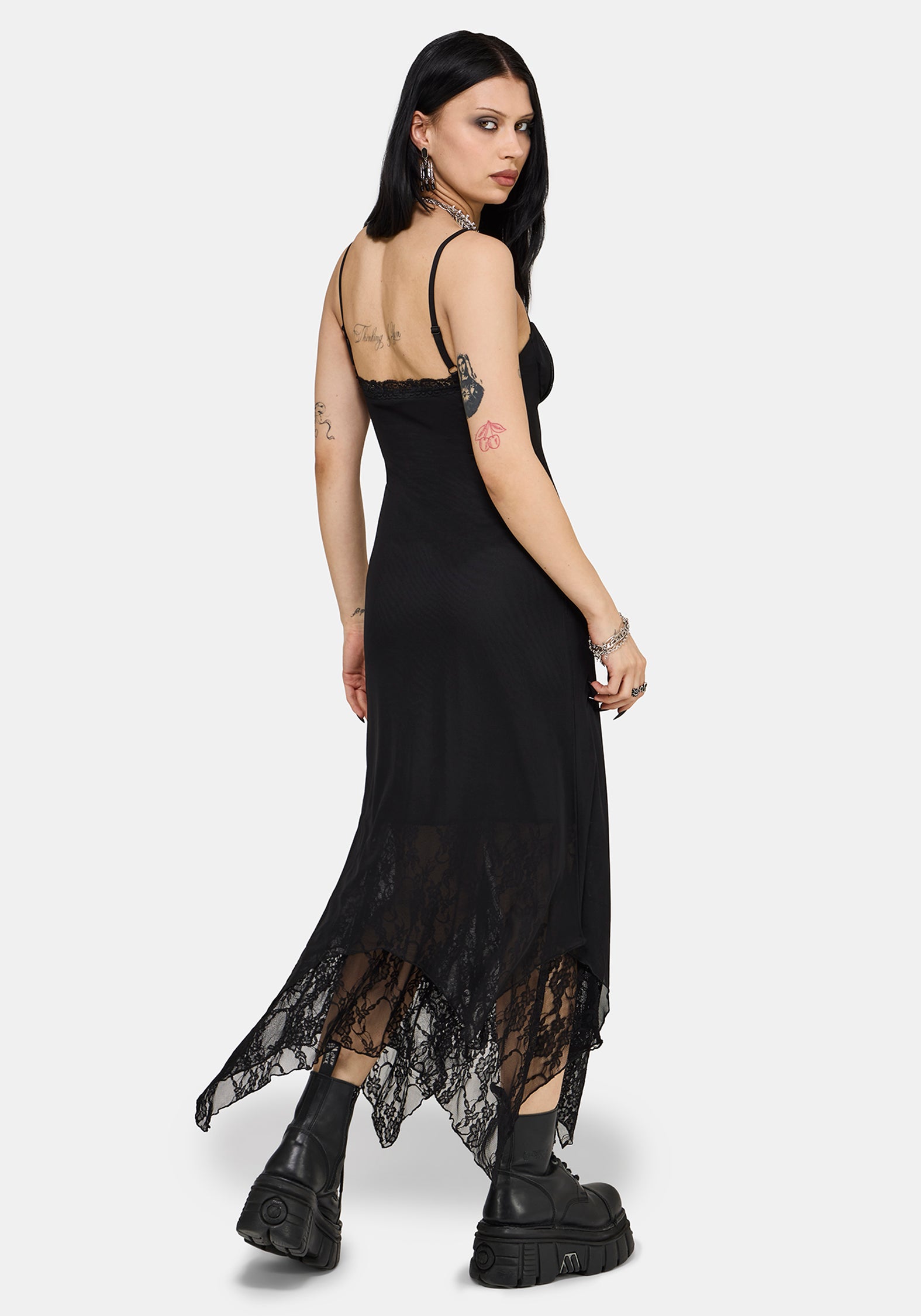 Druella Lace Cami Midaxi Dress – Disturbia