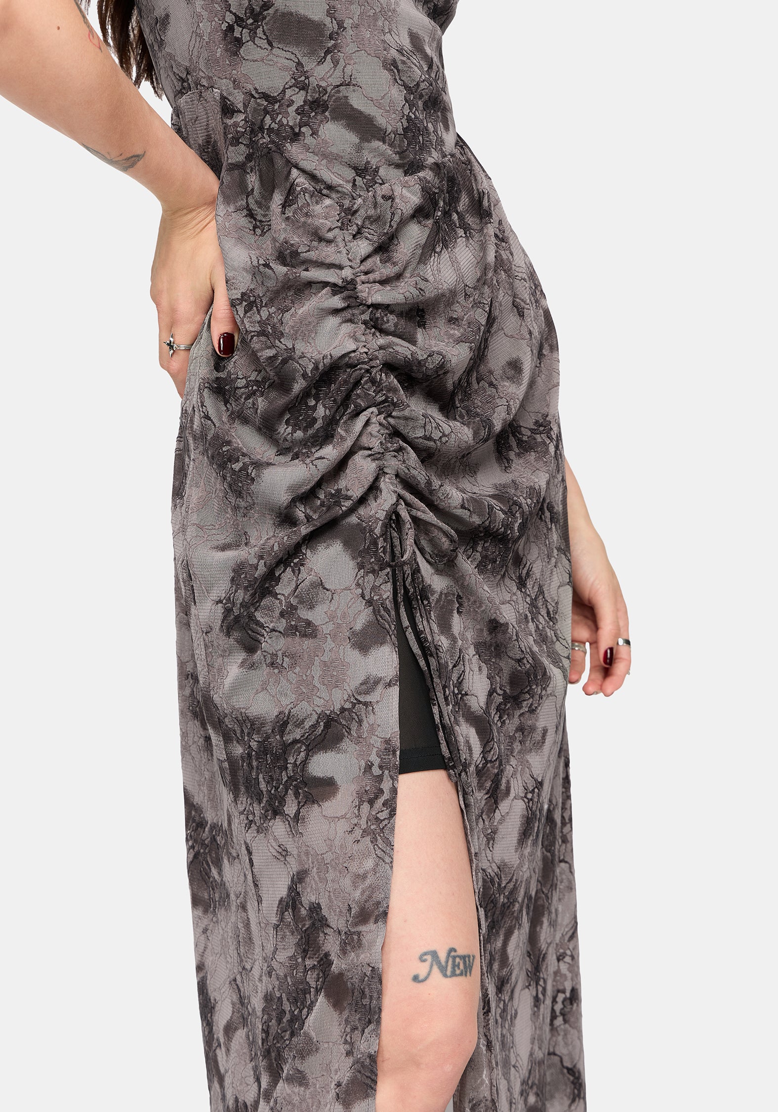 Juniper Ruched Mesh Midaxi Dress