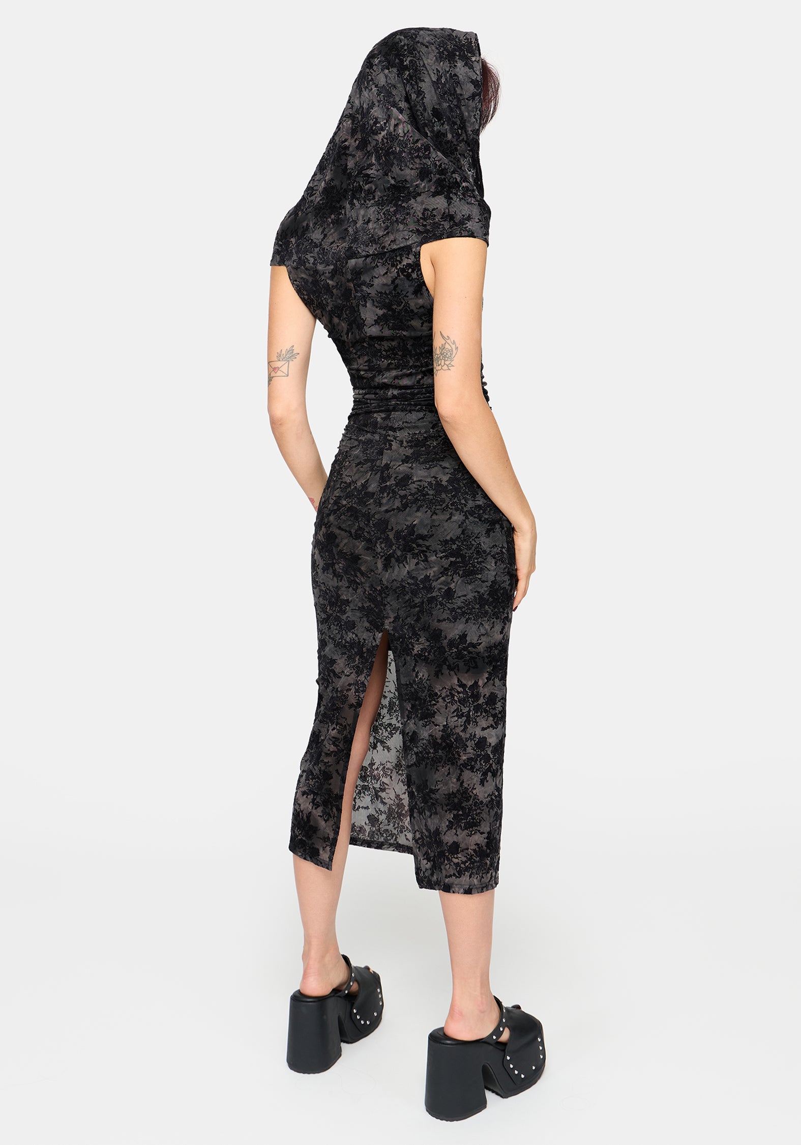 Floriana Hooded Bardot Midaxi Dress