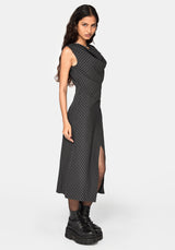 Dorothea Cowl Neck Stripe Tailored Midaxi Dress