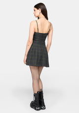 Caitriona Check Zip Front Pinafore Mini Dress