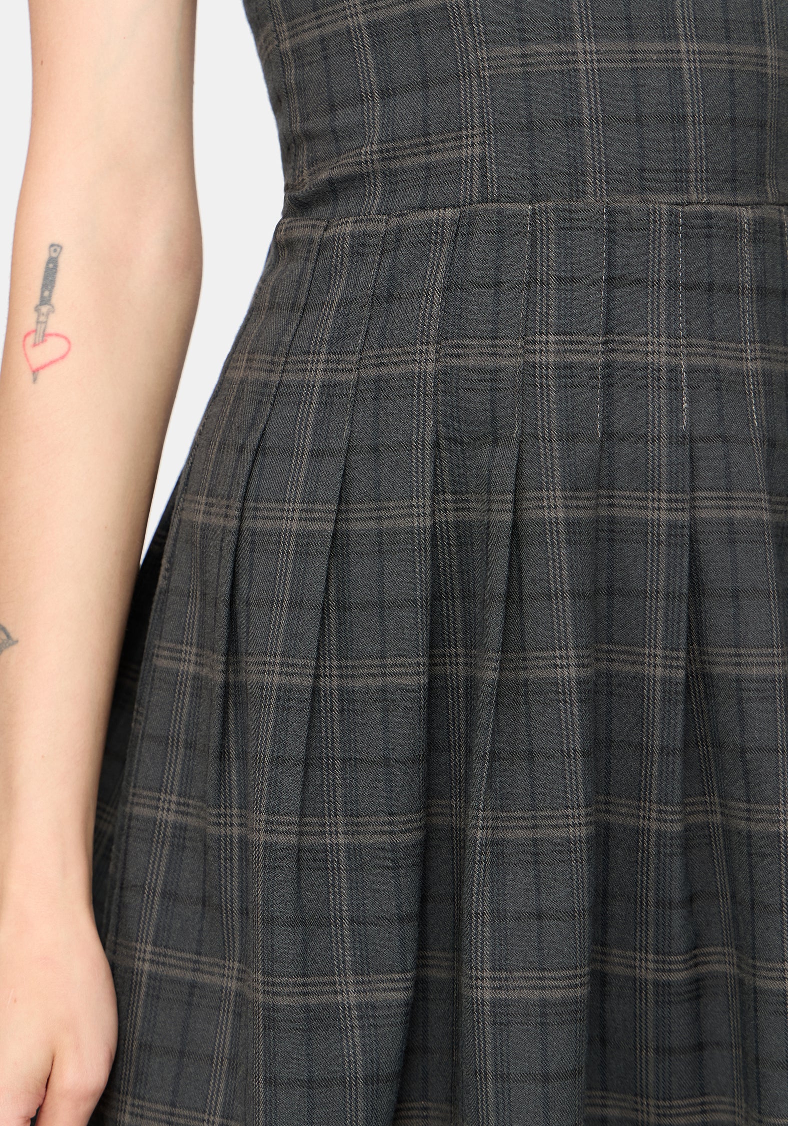 Caitriona Check Zip Front Pinafore Mini Dress