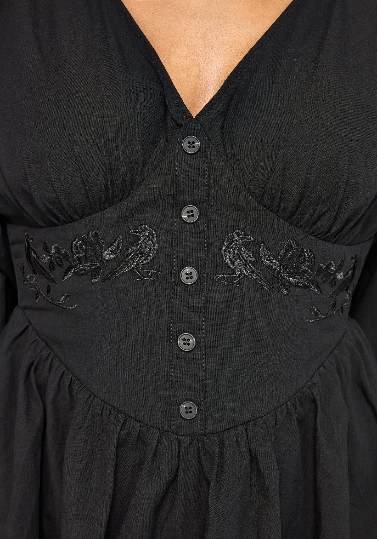 Sanct Embroidered Batwing Mini Dress