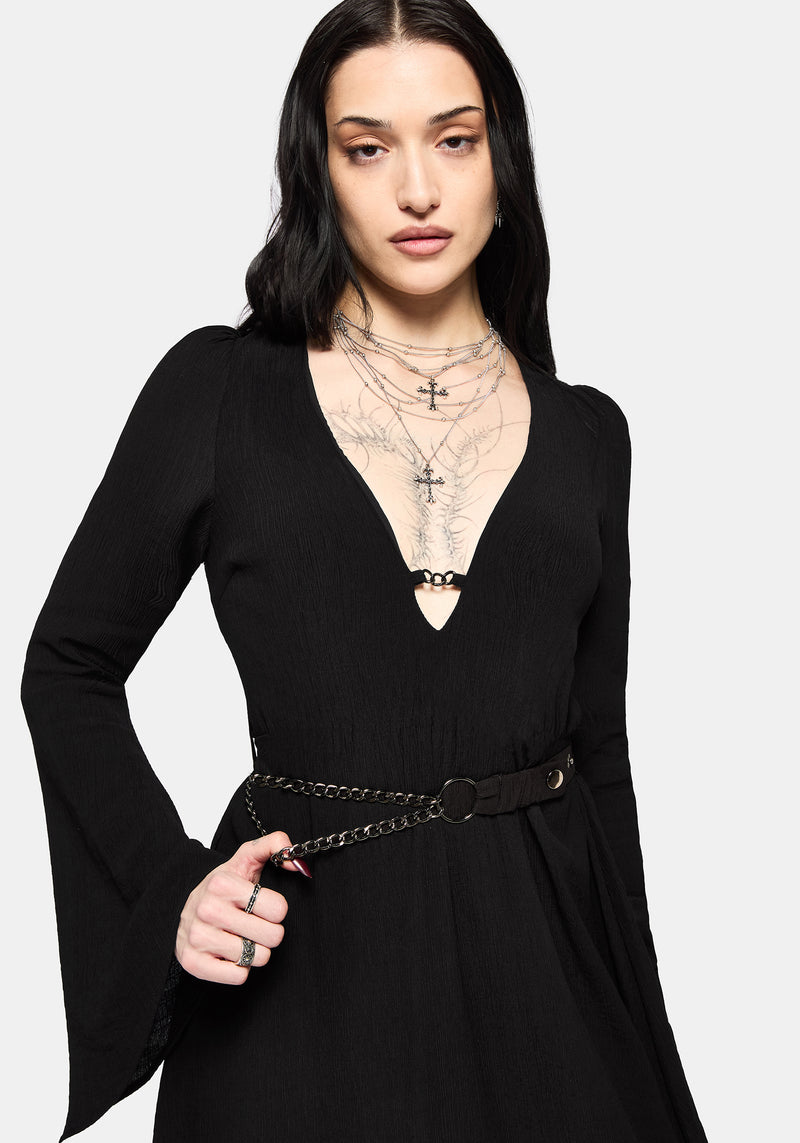 knee length dresses for ladies Zadie Jacquard Midi Dress in Leaf Heart Black