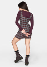 Aimil Check Lace Up Side Mini Dress